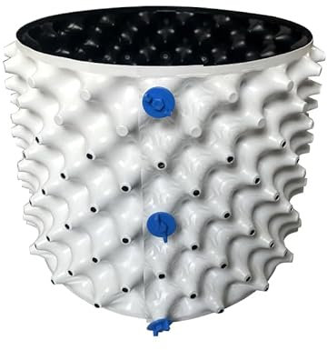 POSH Air Pot Top - Vaso da fiori traspirante, pareti profilate, crescita delle radici, colore bianco (16L)
