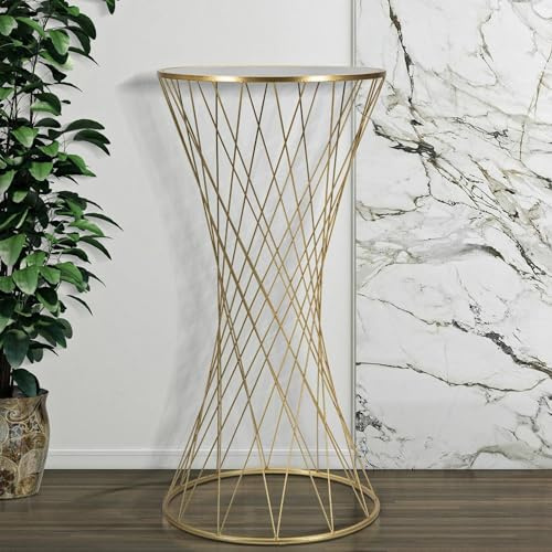 Dmora Couchtisch Berceto 50x50x100h cm Gold, Rund