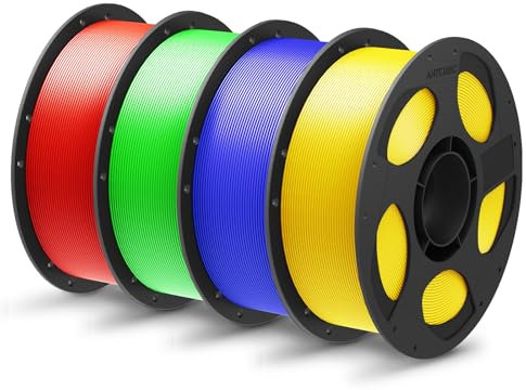 ANYCUBIC PLA+ Filament 1.75mm, Refill PLA Plus Filament und Spool Kit, Hohe Zähigkeit und Präzision -3D-Druckmaterialien, Intelligente Identifikation,4KG Rot Blau Gelb Grüner Blitz