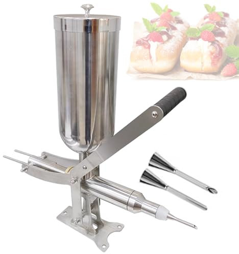 Donut Filler Injector Machine - 5L Stainless Steel Churro Maker with Short Filling Pipes for Commercial Use