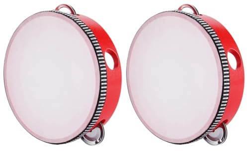 Pqahffowr 8-Inch Wooden Round Tambourine for Kids and Adults, Suitable for Beginners and Professional Tambourine Players