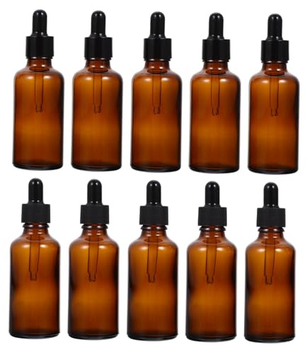 ABOOFAN 10 Stück Teiliges Braunglas Pipettenflaschen UV schutz Dickes Glas Nachfüllbare Tropfflaschen für Ätherische Öle Parfüm Aromatherapie für Reisen und DIY mischungen