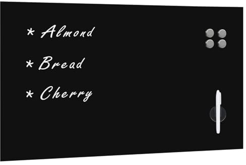 Homgoday Glas-Trockenlöschtafel 120x60cm Schwarz - Wandmontage, Büro & Schule适用 Magnetische Whiteboard-Tafel Model285371