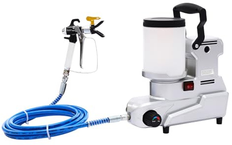 Pulverizador de pintura sin aire, alta presión de 1600 W con caudal de 2,5 l/min, manguera de 5 m, ideal para pinturas a base de agua y látex en paredes, muebles y techos