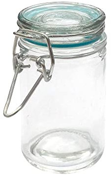 FACKELMANN tarro - tarro de cristal - tarro de cristal hermético - bote de cristal con tapa - Recipiente de almacenar Comida - recipiente para alimentos - 4x4x48cm - 70ml - 1ud