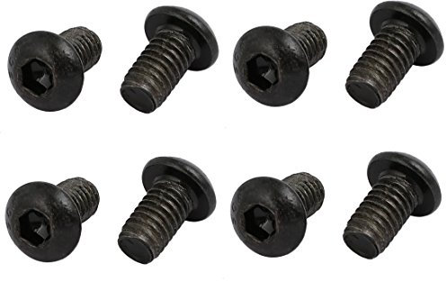 Sourcingmap 8pcs M6x10mm 10.9 Grade Left Hand Thread Bolt Lock Screw for Drill Chuck