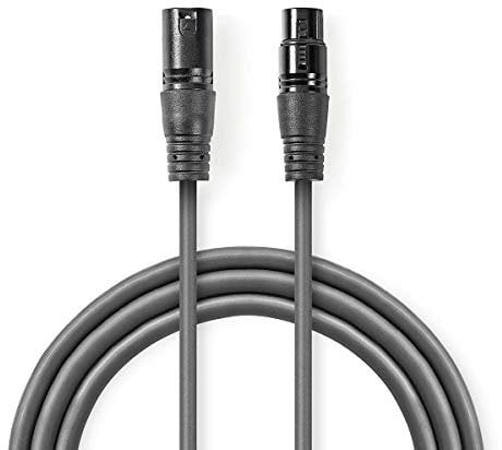Nedis COTG15010GY100 Symmetrisches XLR-Audiokabel | XLR-3-Pol-Stecker – XLR-3-Pol-Buchse | 10 m | Grau