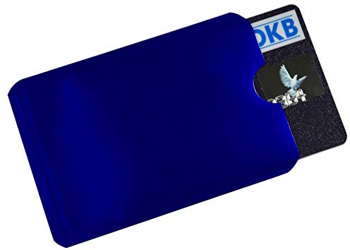 3X RFID Schutzhülle NFC Blocker Soft EC Kartenhülle Kreditkarte Ausweis Schutz vor Datenklau (Blau)