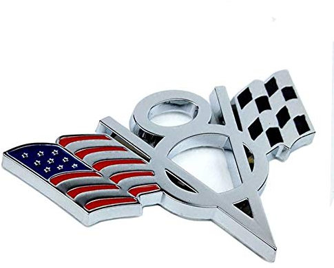 HIGGER 1 Stücke 3D Metall V8 US Flagge Moto Auto Aufkleber Logo Emblem Abzeichen Auto Styling für Auto