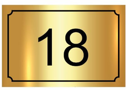 Hausnummernschild - Nummernschild aus PVC - Gravierte, personalisierbare Tafel 15 x 10 cm (Gold glänzend)