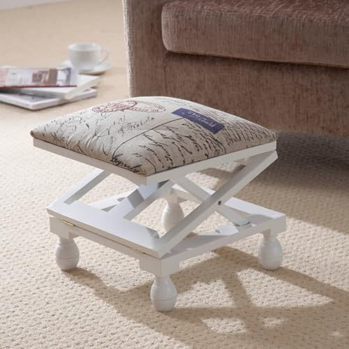 Finepoint Mutli Position Footstool with Modern Designed Padded lid, Colour Option (White)