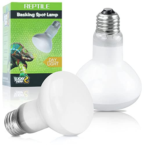 LUCKY HERP Reptile Heat Lamp Bulb, 2 Pack 75W Basking Spot Light for Tortoise D3, E27 Reptile Basking Lamp for Lizard, Snake, Chick, Dog