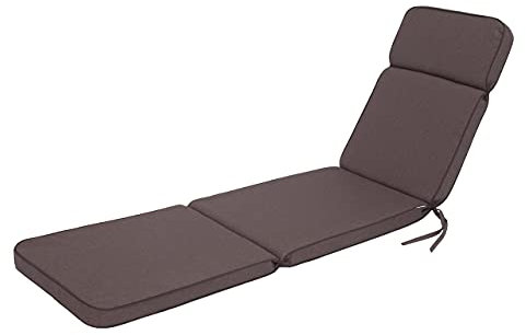 HOBBYGARDEN Kissen für Liegestuhl, Auflagen für Strandkörbe, Polsterauflage für Sonnenliege, Produktabmessung: 191x57x5 cm Bequeme, Relaxliege, Braun
