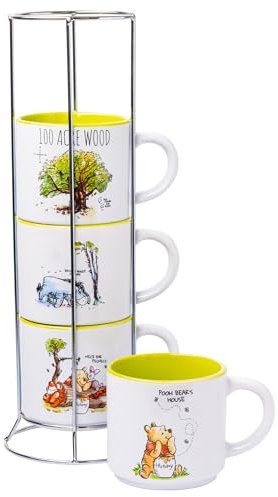 Silver Buffalo Winnie l'ourson - Lot de 4 tasses en céramique - 300 ml