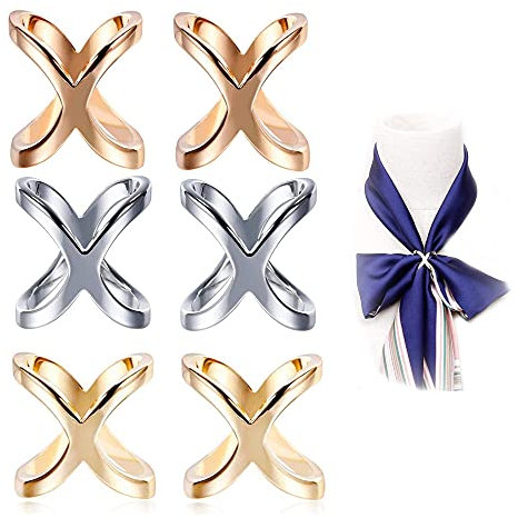 6 Stück Metall Schal Clip Schals Ring Verschluss Schal Clip Wölbungs Schmuck Dia Schmuck Silk Schal Haken Klipp Kleidungs Verpackungs Halter Einfach Schalclip Broschen für Damen Seidenschals Schals