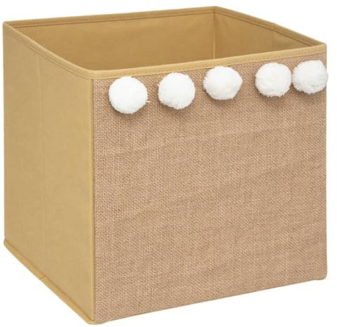 ATMOSPHERA CREATEUR D'INTERIEUR CAJA DE ALMACENAMIENTO DE YUTE CON POMPONES
