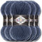 Alize 5 x 100g Superlana Midi Türkische Premium Wolle Baumwolle und Acryl Uni Handstrickgarne | Yarn | Garn | Strickgarn Einfarbig Baby zum Häkeln Stricken Kleidung Schals (Denim Melange | 203)