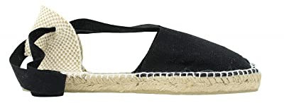 ALPARGATUS - Alpargata Valenciana Plana de Lona y Suela de Yute (Calzado Fabricado a Mano en España) (Negro, Numeric_38)