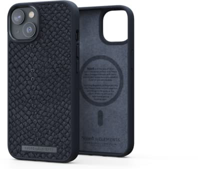 NJORD Coque MAGSAFE Cuir DE Saumon iPhone 14 Noir