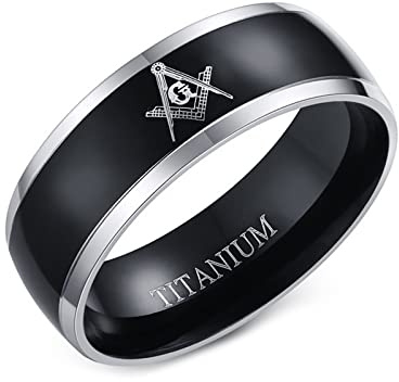 KnSam Ringe Herren 8MM, Edelstahl Ringe Partner Verlobungsringe Klassischer Band Poliert für Männer, Schwarz