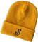 Schnoschi Gelbe Strickmütze mit breitem Umschlag (Beanie Mütze) mit Initialen Bestickt für Herren, Damen, Jugendliche und Kinder