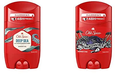 Old Spice Deep Sea Deodorant Stick Ohne Aluminium Für Männer Mit Langanhaltendem Duft & Nightpanther Deodorant Für Männer, Ohne Aluminium, 50ml