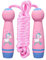 Corde à sauter pour enfants, réglable, 2,6 m, corde à sauter réglable avec poignée en bois, corde à sauter pour enfants avec poignée en bois de dessin animé, corde à sauter