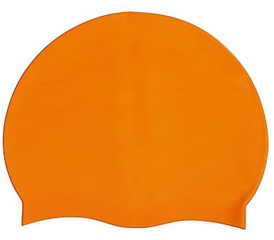 HYCOPROT Bonnet de Bain Silicone 100% pour Enfants Garçons et Filles, Orange