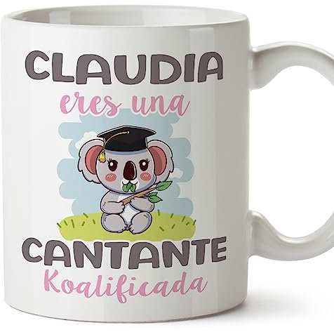 MUGFFINS Tazas Personalizadas para CANTANTE - En Español - Koalificados Personalizados - 11 oz / 330 ml - Regalo Personalizable original y divertido
