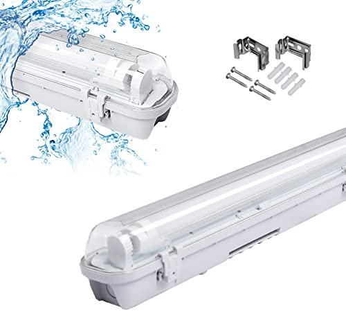 Cecaylie LED Feuchtraumleuchte 150cm 2 Stück 24W LED Röhre, IP65 LED Leuchtstoffröhre, Kaltweiß 2040lm 4000K Wannenleuchte, T8 Werkstattlampe, für Garage Werkstatt Büro Warenhaus