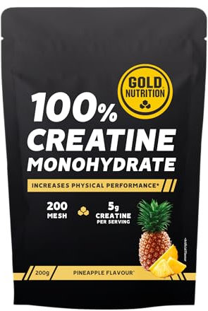 GoldNutrition® Creatine Monohydrat - 100% reines Kreatin Pulver für Muskelkraft & Ausdauer - Nahrungsergänzung für Fitness, Bodybuilding & Krafttraining, 300g, Ananas