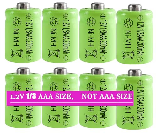 1.2v 1/3 AAA 200mah NiMH Rechargeable Batteries with Button Top for Solar Art Light, Headlamp, Toys Gas Cooker,Razor Shaver