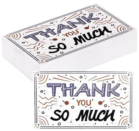 Acooruiteng Dankeskarten 50 Stück Karte Danke Klein Danke Karte Dankeskarte Leere Innere Seite Karte Dankeschön Thank You Cards für Hochzeit Abi Geburtstag Geschäft Einzelhandelsgeschäfte