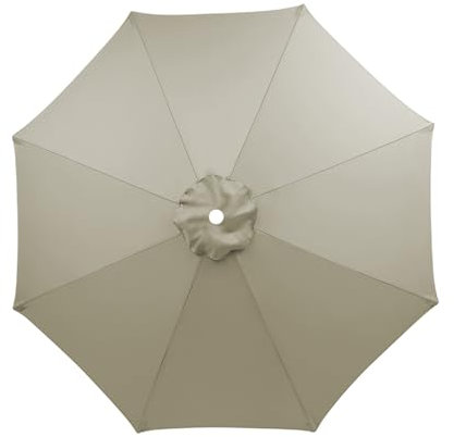 Cubierta de tela de repuesto para sombrilla, 9 pies, 6 varillas/3 m 8 varillas de repuesto, cubierta de toldo de repuesto, anti-ultravioleta para sombrilla de patio, cubierta de tela (A, 3 m/8