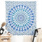 RAJRANG BRINGING RAJASTHAN TO YOU Hippie-Mandala-Wandteppich, Wandbehang – 137,2 x 213,4 cm, indischer Elefant, Maditation, Bohemian-Hippie, psychedelische Wohnheimzimmerdekoration, Himmelblau