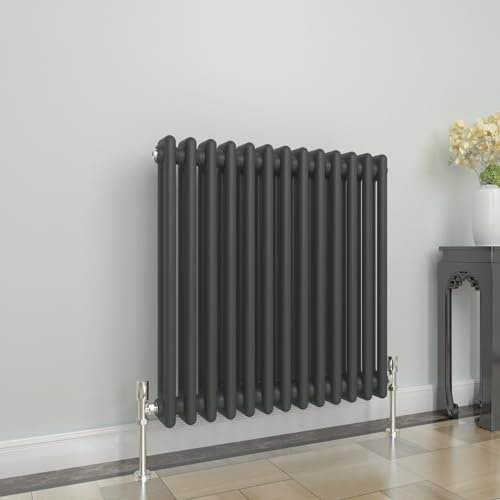 GY Bath Horizontal Radiator Traditional 2 Column Anthracite Designer 600x605mm Modern Cast Iron Style Central Heating Rads