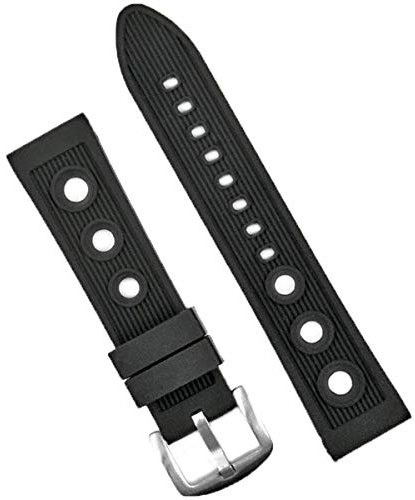 RWCCCRW 24 mm breites Silikon-Rallye-Uhrenarmband im Breitling-Stil