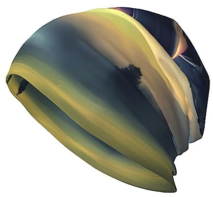 GerRit UFO Landing Krempenloser Hut, lässiger Hut, weich und bequem, warm und atmungsaktiv, geeignet für Männer und Frauen, Schwarz, Schwarz , One size
