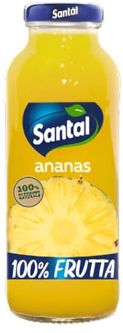 Santal Succo 100% Frutta Gusto Ananas Confezione da 24 Bottiglie da 250 ml