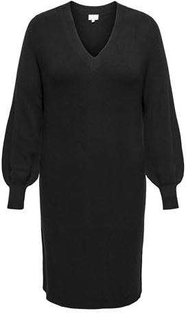 ONLY Carmakoma Damen Carkatia Ls V-Neck Dress KNT Noos Kleid (1er Pack)