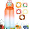 Luft Wasserflasche 1000ml Sport Air Wasserflasche mit Pods BPA Frei Starterset 0 Zucker, Trinkflasche mit 5 Geschmack Pods zum Fitness (C)