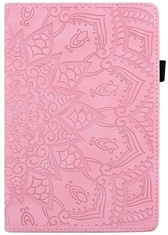 Tablet Protection Compatible With Huawei MediaPad T3 10-in & Honor Play Pad 2 9.6-in Slim Lightweight Embossed PU Leather Flip Holder Tablet PC Case Card Slot Tablet Case tablet accessory(Pink)