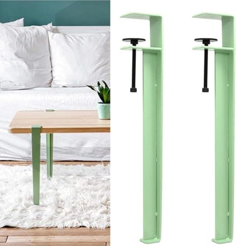 OZSSLJJ 4PCS Table Clamp Legs, F-Shape Adjustable Dining Desk Legs For DIY Coffee Table Furniture Console Table Legs, With Floor Protectors(F)