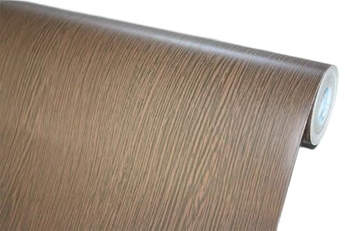 BUVU Klebefolie Möbel braun Holzoptik Möbelfolie Selbstklebende Folie Holz Tapete 45cm X 800cm braun Vintage Streifen Folie Wasserdicht Wandtapete für Möbel Wände Schränke Küche Tische