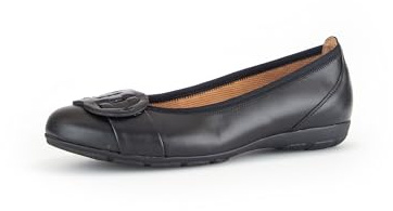 Gabor Damen Klassische Ballerinas, Frauen Flats,Ballett-Schuhe,Ballet-Flats,Ausgehschuhe,Abendschuhe,Slip-ons,Ballerinen,schwarz,43 EU / 9 UK