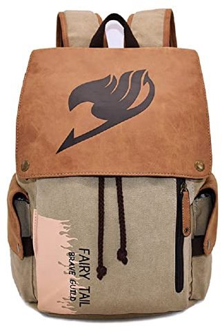 Sohaon Anime Canvas Rucksack College Daypack Schultasche Büchertasche Backpack Laptop Bag Fairy Tail