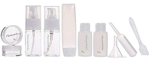 Giwnhvx 10 in 1 Tragbares -Kosmetikflaschenset mit Etui Nordic Empty Sub-Bottle Combo für Shampoo Conditioner Lotion Cream