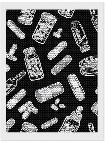 Diamant-Malerei-Set für Erwachsene, Flaschen und Gips, 5D-Diamantkunst, kompletter Kreuzstich-Ersatz mit Werkzeug, Wanddekoration für Erwachsene, 30,5 x 40,6 cm