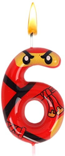 Ninja Kerzen Zahlen 6, Ninja Geburtstags Kerzen, Geburtstagsdeko 6 Jahre, Kuchen Dekoration, Kinder Geburtstags, Jungen, Tortendeko, Partyzubehör, Jubiläum, Geburtstagsfeier, Themaparty
