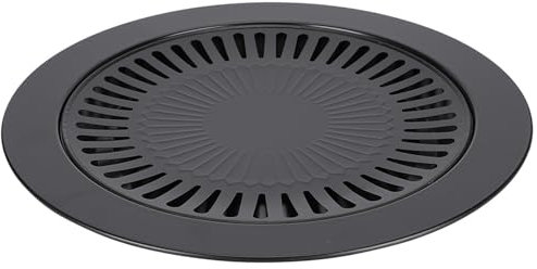 Padella Barbecue Antiaderente Senza Fumo - Telaio Rotondo per Barbecue con Design Poroso, Ferro di Precisione Resistente Alla Corrosione per Gas, Elettrico, Stufe a Propano - Ideale per Arrostire la